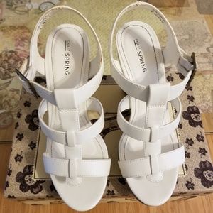 Call it SPRING White/Wedge Sandals